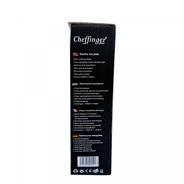 Cheffinger CF-EHD1000: 1000W elektrisk värmeplatta - dubbel