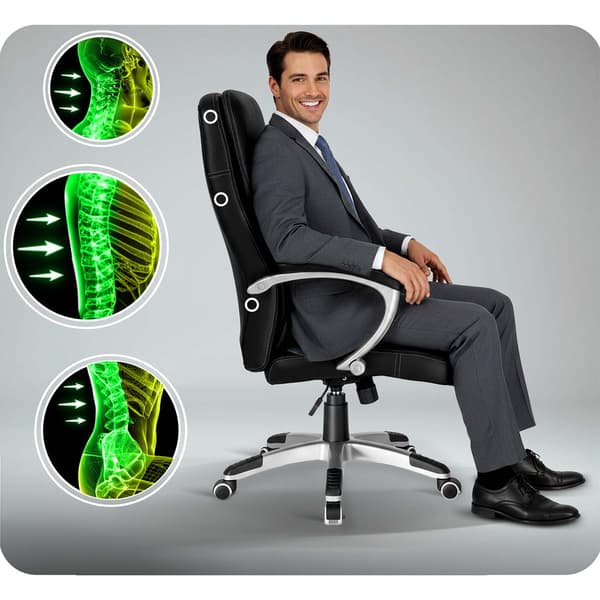 Ergonomisk sort kontorstol med justerbar højde