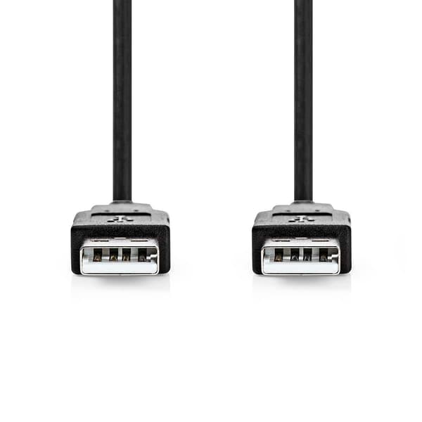 USB-kabel | USB 2.0 | USB-A Han | USB-A Han | 480 Mbps | Nikkelplateret | 2.00 m | Runde | PVC | Sort | Box