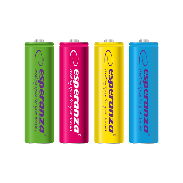 Esperanza genopladelige batterier Ni-Mh Aa 2000Mah 4 stk. Blanding af farver
