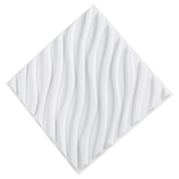 3D-väggpaneler, 12-pack PVC-vågplattor, mattvita