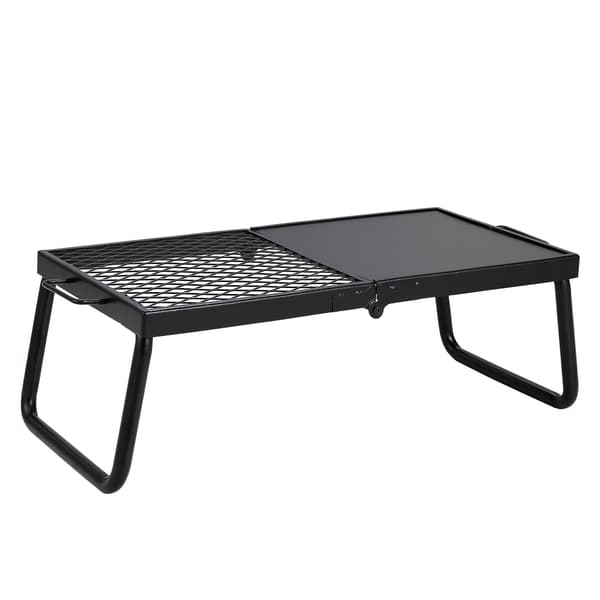 Sammenklappelig bålgrill, 57 cm stålnet, bæretaske