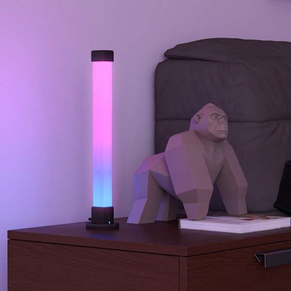 Set med 2 bordslampor, bordslampa med app och fjärrkontroll, musiksynkronisering, färglägen, timer, smart sänglampa för vardagsrum, lekrum, vit