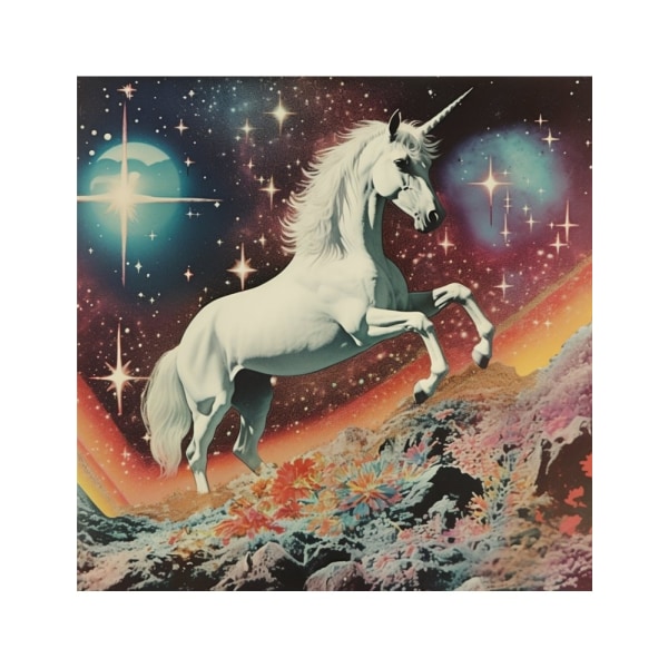 Vintage Unicorn Collage Art - 50x70 cm