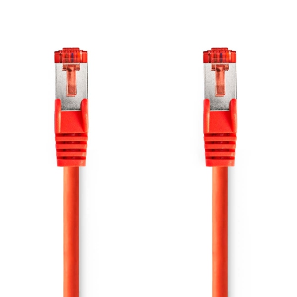 CAT6 Verkkokaapeli | RJ45 uros | RJ45 uros | S/FTP | 15.0 m | Pyöreä | LSZH | Punainen | Muovipussi