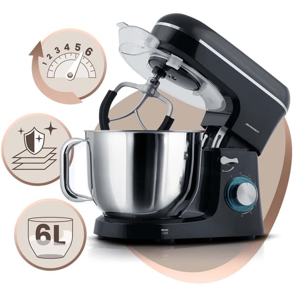 Planetarisk köksmaskin 3-i-1, 6L, 1400W, kopparmotor