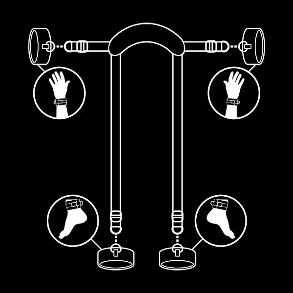 Fetish Submissive - Masterposition med 4 nopren-forede håndjern