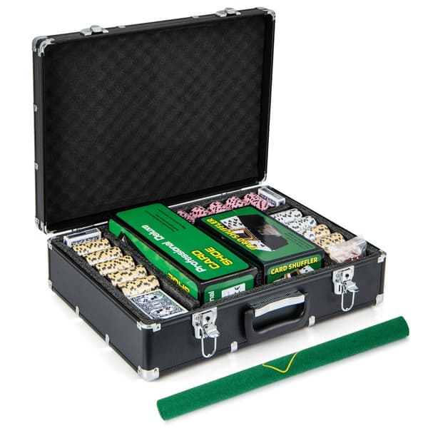 600-stykke pokerchipsæt med etui – 14 g lerchips