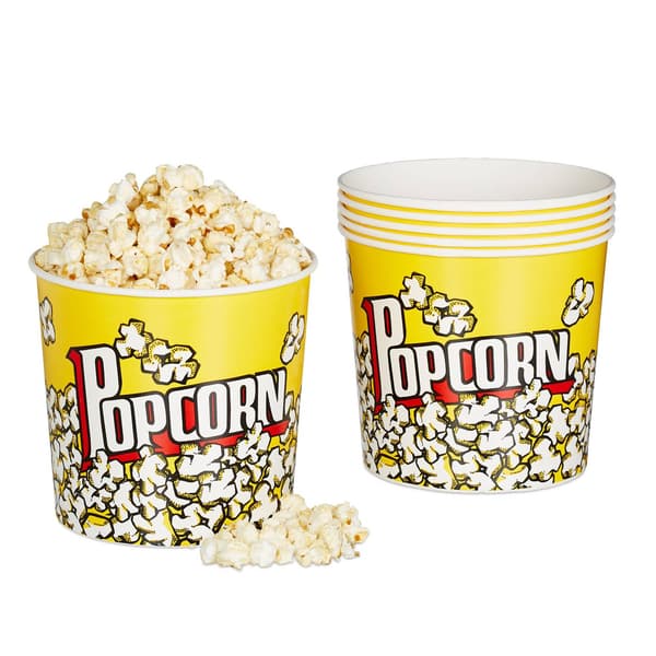 Återanvändbar popcornhink med 6 st