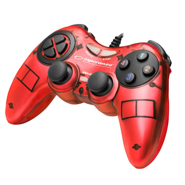 Esperanza Gamepad PC Usb Fighter Röd