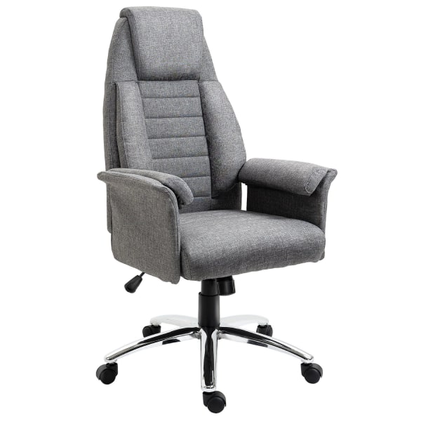 Drejestol Executive Chair Kontorstol Skrivebordsstol Højdejusterbart Stof + Metal 68 X 69 X 116-126 Cm (Grå)