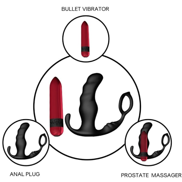 Armony - Knight Vibrator Anal Prostata & Ring Fjärrkontroll Svart