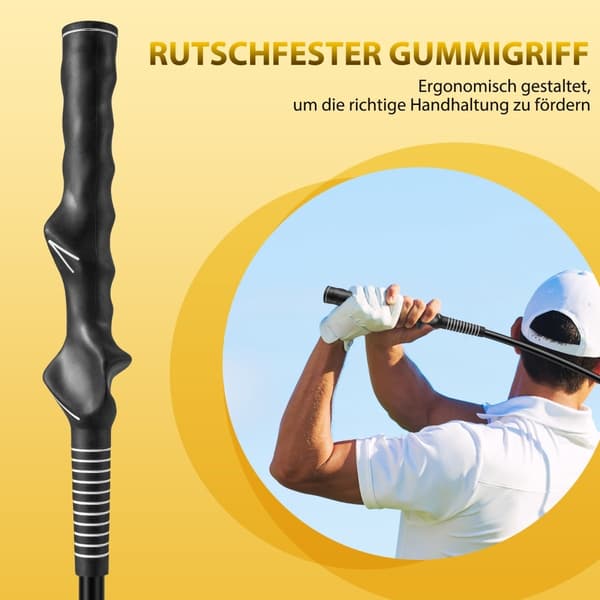 Golfsvingtræner med vægthoved, 120 cm, gul