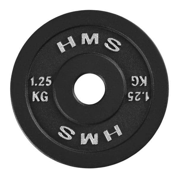 1,25 kg støbejernsvægtskive, sort, 31 mm hul