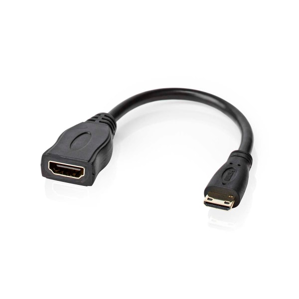 High Speed ​​HDMI ™ kabel med Ethernet | HDMI™ Mini kontakt | HDMI™ Utgång | 4K@30Hz | 10.2 Gbps | 0.20 m | Rund | PVC | Svart | Låda