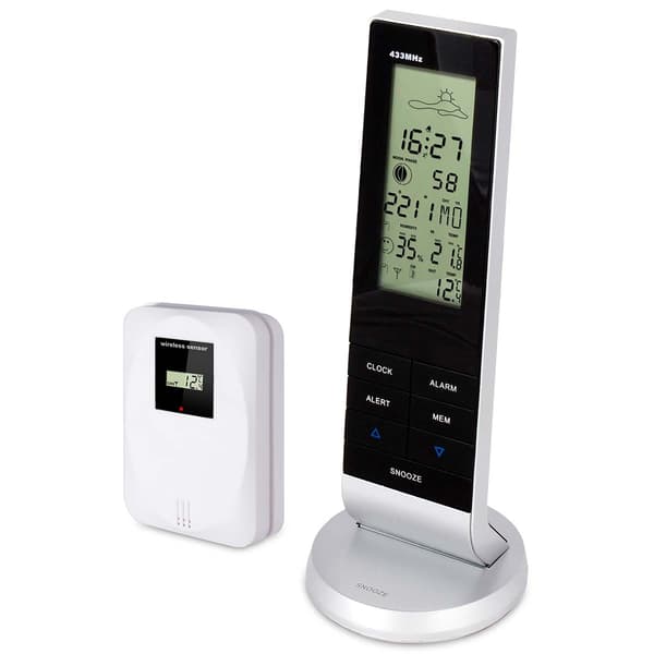 Väderstation med trådlös sensor Svart/Silver