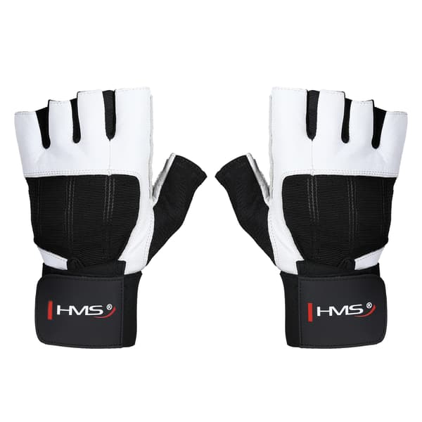 Fitnesshandsker, hvid-sort, str. M