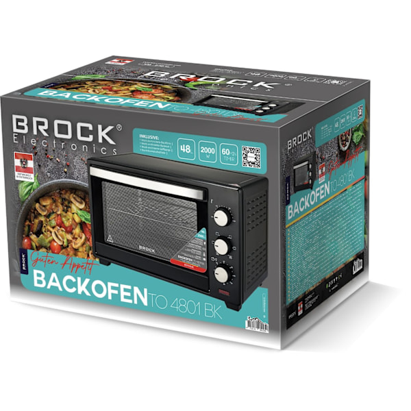 Varmluftsugn TO 4801 BK 48L, 2000W