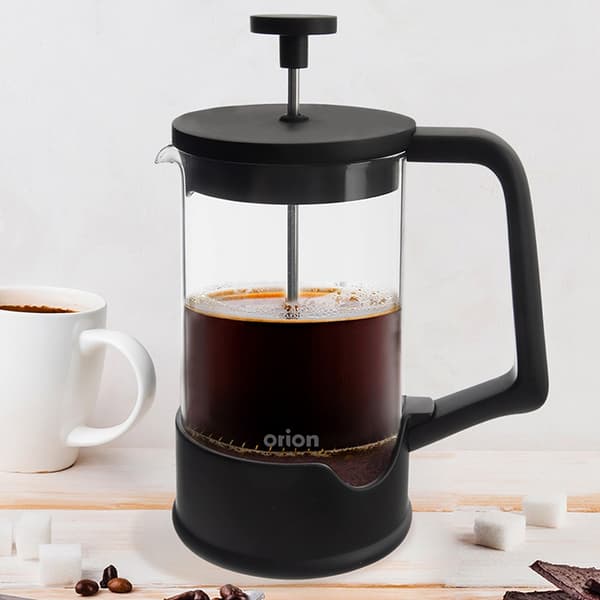 Kaffe- og testempelmaskine, glas, SORT, 650 ml