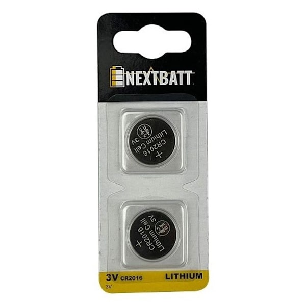 NextBatt Knapcellebatteri CR2016, 3V - 2-pak