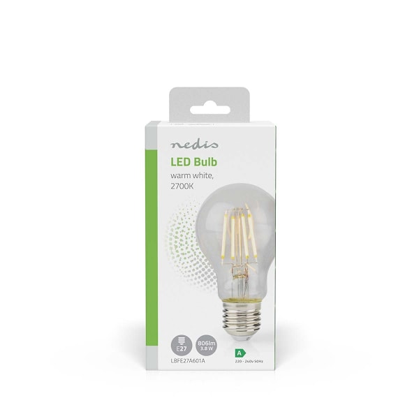 LED glödlampa E27 | A60 | 3,8 W | 806 lm | 2700 K | Varm vit | Retrostil | 1 st