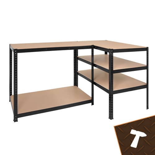 Opbevaringsreol - sort 180x100x60 Bigstreen