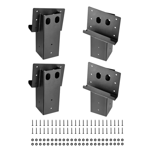 Stålfästen för hjortstativ, 4-pack, passar 3,5x3,5 stolpar