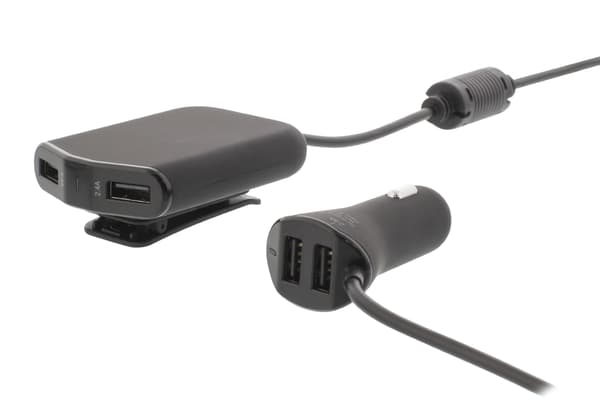 Biloplader 4-Udgange 9.6 A USB Sort