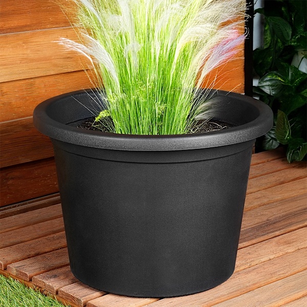 Havekrukke i plast sort rund 39 cm