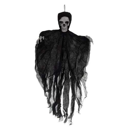Hængende skeletdekoration, sort, 70 cm