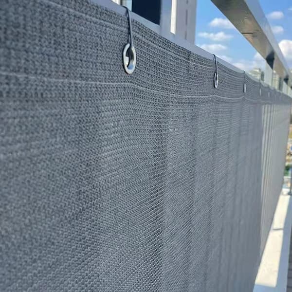Balkongskärm, grå HDPE 1x5 m, UV-resistent