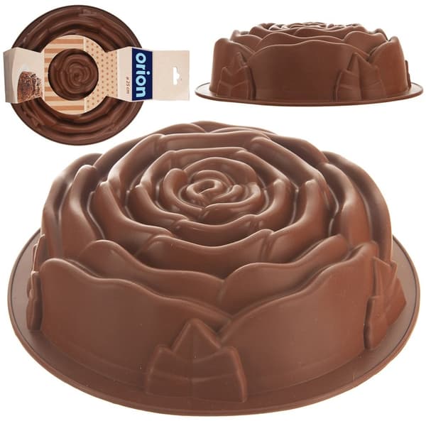 Brun silikoneform: Non-stick Rose-formet bagning