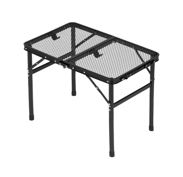 Sammenklappeligt campingbord 60x40 cm, aluminium, sort