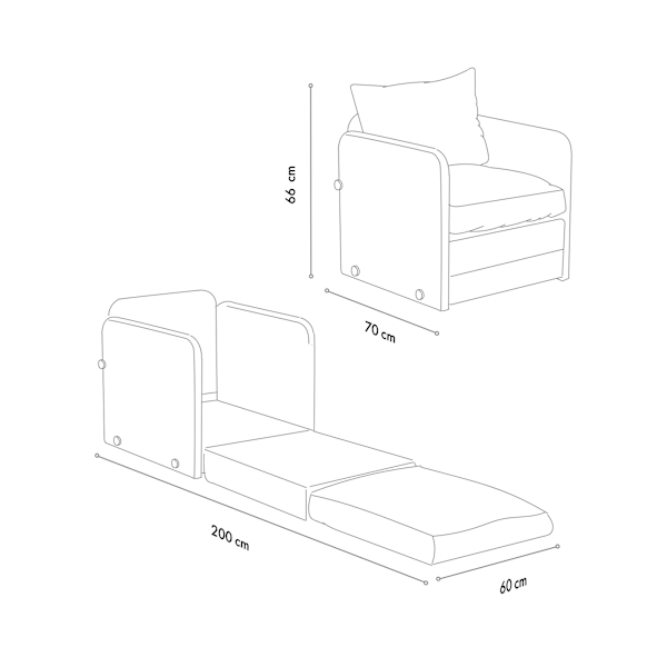 1-sædet sovesofa Saga Single - Beige