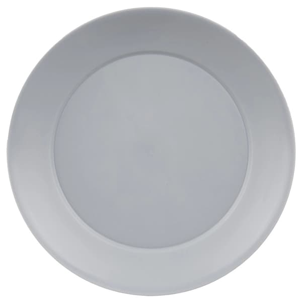 Plastdesserttallrikar, grå, 20,5 cm, set om 6