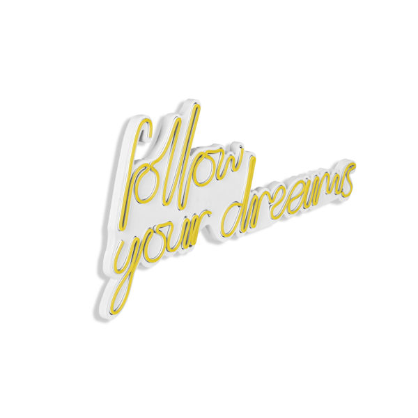 Dekorativ Plast Led-belysning Follow Your Dreams - Gul