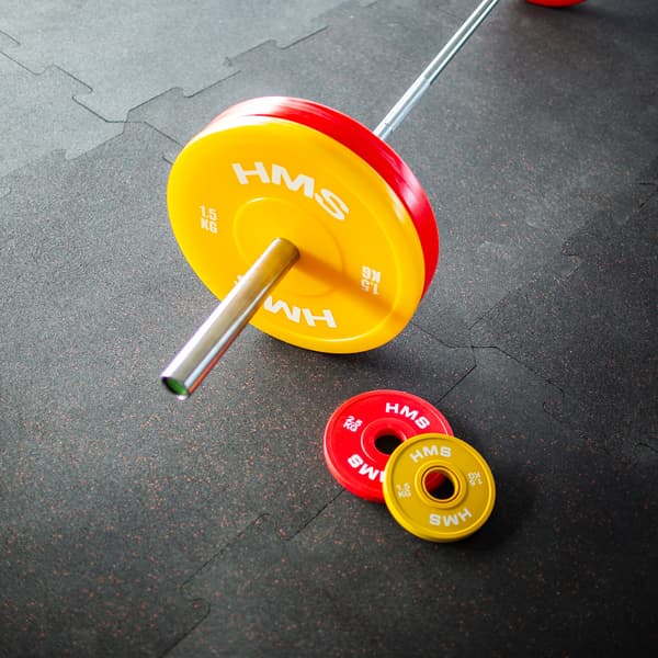 Gula PE olympiska viktskivor, 2 x 1,5 kg