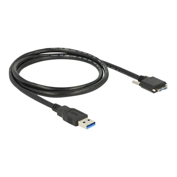 Delock - USB-kaapeli - Micro-USB-tyyppi B (uros) USB-tyyppiin A (uros) - USB 3.0 - 1 m - peukaloruuvit