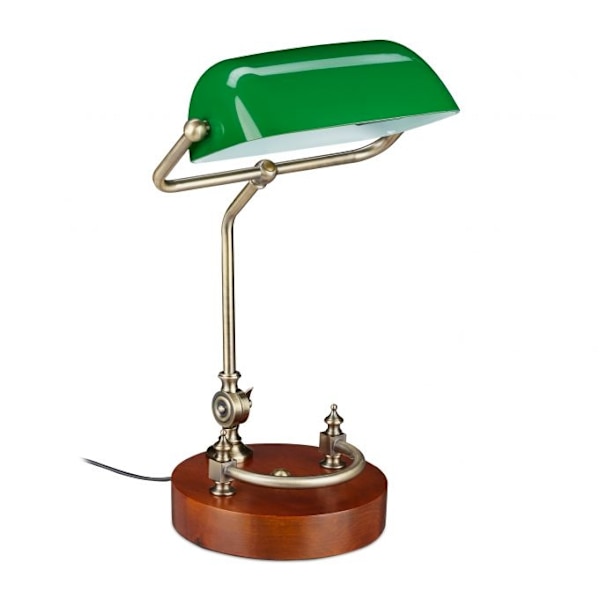 Bankirlampa med grön skärm