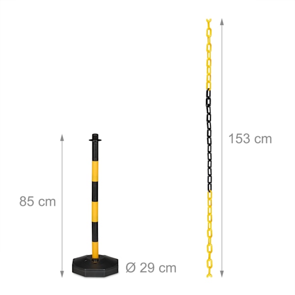 Suojatolppa ketjulla, 4 kpl sarja