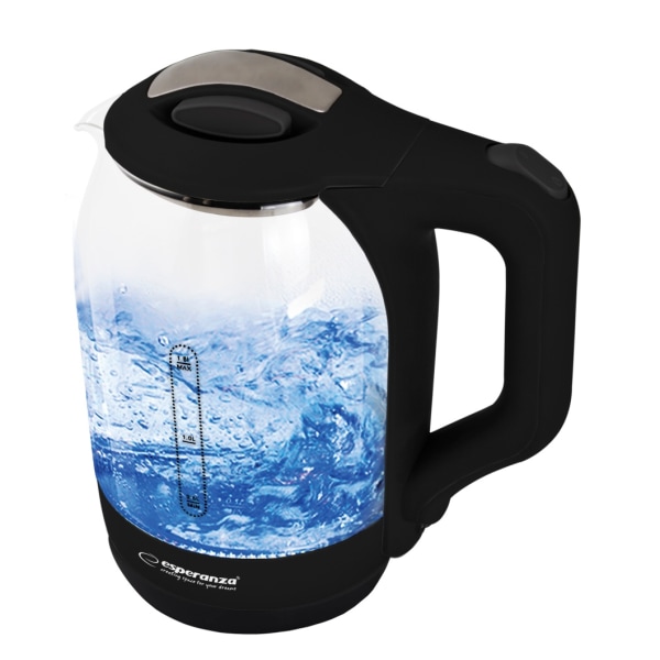Esperanza Elkedel Glas Med Led Lys Yukon 1,7 L Sort