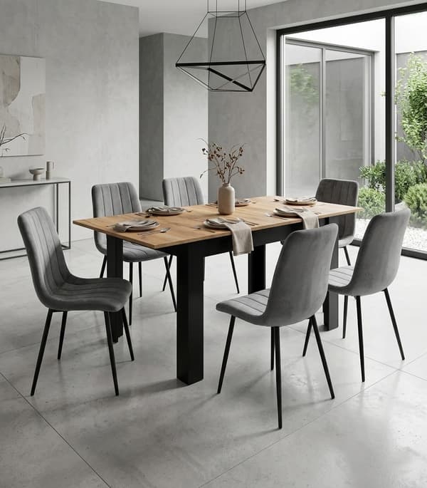Utdragbart matbord, 120–160 cm, ekfinish