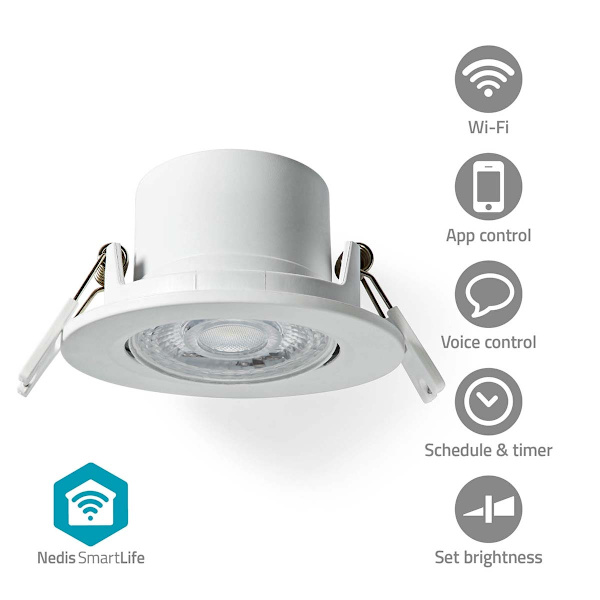 SmartLife Taklampa | Wi-Fi | Varm till cool vit | Rund | Diameter: 52 mm | 360 lm | 2700 - 6500 K | IP20 | Energiklass: F | Android™ / IOS