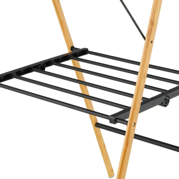 Hopfällbar tvättställ – bambu och metall, vingad design