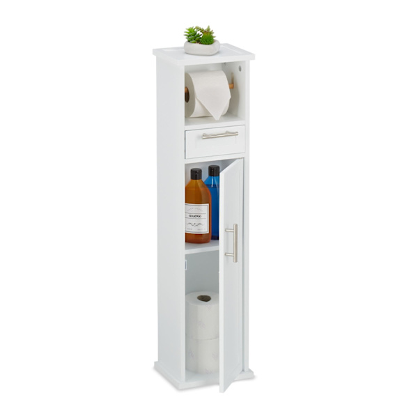 Toiletskab med opbevaring og papirholder
