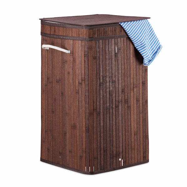 Vikbar tvättkorg av bambu