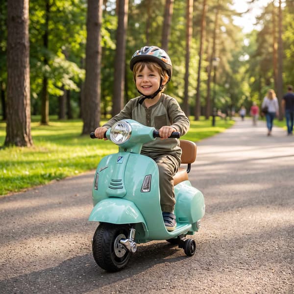 Elektrisk Vespa för barn – Grön, 18-36 månader