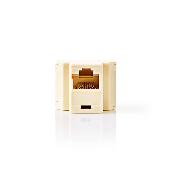 Telenätet Splitter | RJ45 Hona | 2x RJ45 Female | Nickelplaterad | Elfenben | PVC | Låda