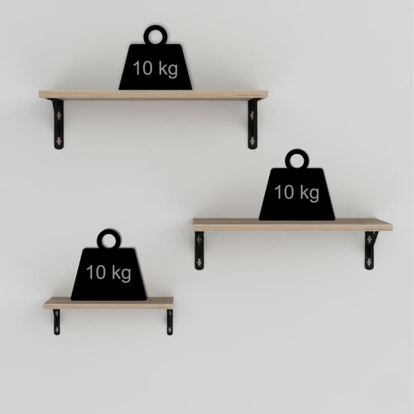 Væghyldesæt, 3 størrelser, træ og stål