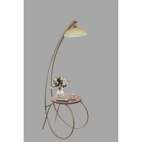 Golvlampa Güler Eskitme Lambader Sarıkız Camlı